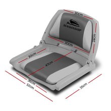 Load image into Gallery viewer, Seamanship 2X Swivel Folding Boat Seats Low Back - Grey
