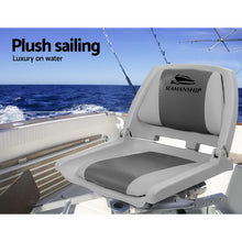 Load image into Gallery viewer, Seamanship 2X Swivel Folding Boat Seats Low Back - Grey