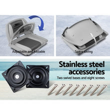 Load image into Gallery viewer, Seamanship 2X Swivel Folding Boat Seats Low Back - Grey
