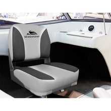 Load image into Gallery viewer, Seamanship 2X Swivel Folding Boat Seats Low Back 13cm Padding - Charcoal