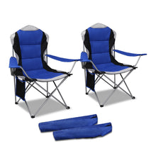 Load image into Gallery viewer, Set of 2 Portable Folding Camping Armchair - Blue - River To Ocean Adventures