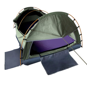 Weisshorn King Single Swag Camping Swag Canvas Tent - Celadon - River To Ocean Adventures