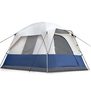 Weisshorn 4 Person Canvas Camping Tent - Navy & Grey - River To Ocean Adventures