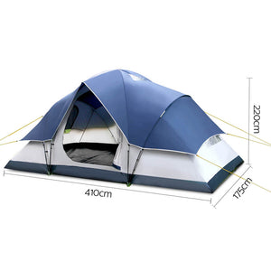 Weisshorn 6 Person Family Camping Tent Navy Grey - River To Ocean Adventures