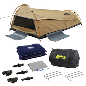 Weisshorn Double Swag Camping Swag Canvas Tent - Beige - River To Ocean Adventures