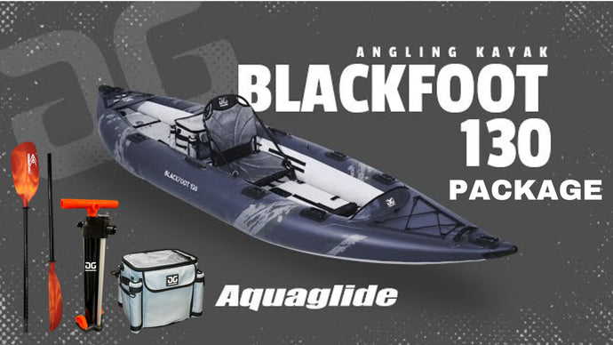 Aquaglide Blackfoot 130 DS Inflatable 1-2 Person Kayak Package