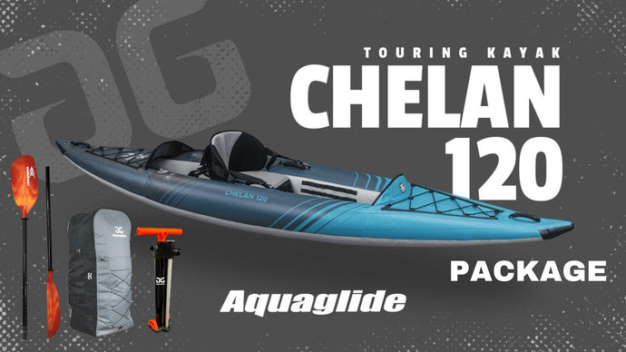 Aquaglide Chelan 120 DS - 1 Person Inflatable Drop-Stitch Kayak Package