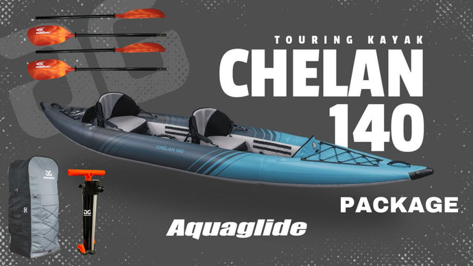 Aquaglide Chelan 140 DS - 2 Person Drop-Stitch Inflatable Kayak Package