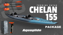 Load image into Gallery viewer, Aquaglide Chelan Tandem 155 DS Tandem 2-3 Person Drop-Stitch Inflatable Kayak Package