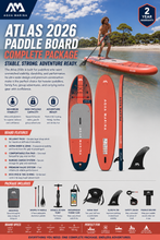 Load image into Gallery viewer, Aqua Marina Atlas Inflatable Paddle Board SUP 12' PACKAGE 2026