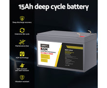 Load image into Gallery viewer, Giantz AGM Battery 12V 15Ah Deep Cycle Box