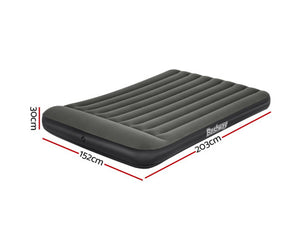 Bestway Air Mattress Queen - Inflatable Flocked Camping Bed 30CM