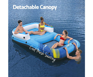 Bestway Inflatable Floating Island Float Lounger Sunshade Pool Bed