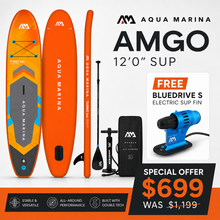 Load image into Gallery viewer, AMGO 12' Inflatable Paddle Board With Bluedrive S