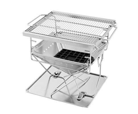 Grillz Portable Stainless Steel Firepit BBQ