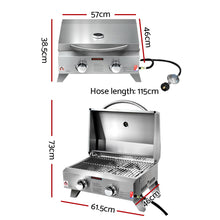 Load image into Gallery viewer, Grillz Portable 2 Burner Gas BBQ
