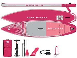 Aqua Marina Coral Touring Inflatable SUP Paddle Board 11'6" Raspberry Pink