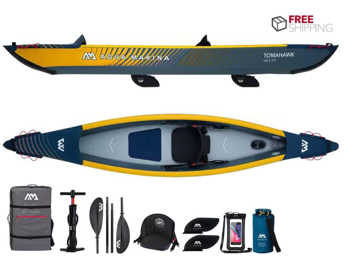 Aqua Marina Tomahawk Air-K 375 1 Person Inflatable Drop-Stitch Kayak Package