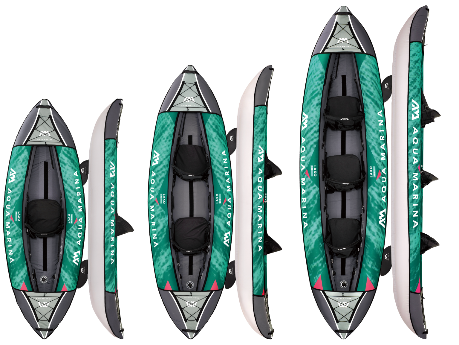 Kayak Hinchable Laxo-320 - Verde/Gris - Kayak 2 plazas
