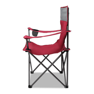 Set of 2 Portable Folding Camping Armchair - Wine Red - River To Ocean Adventures