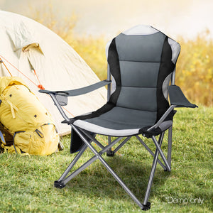 Set of 2 Portable Folding Camping Armchair - Grey - River To Ocean Adventures