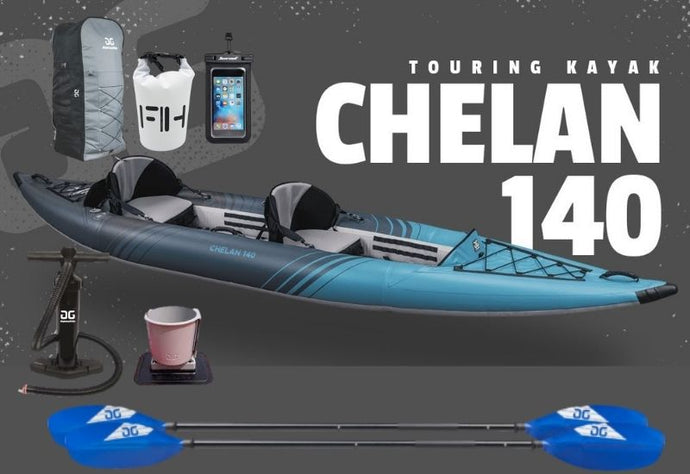 Aquaglide Chelan 140 DS - 2 Person Drop-Stitch Inflatable Kayak Package