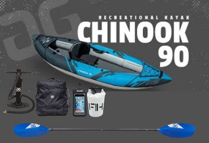 Aquaglide Chinook 90 XP 1 - 1 Person Inflatable Kayak Package