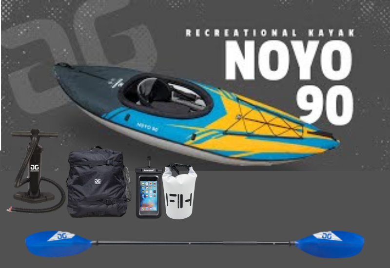 Aquaglide Noyo 90 1 Person Inflatable Kayak Package