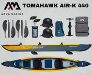 Aqua Marina Tomahawk Air-K 440 2 Person Inflatable Drop-Stitch Kayak Package - River To Ocean Adventures