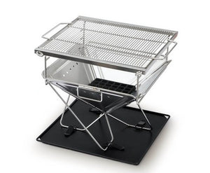 Grillz Portable Stainless Steel Firepit BBQ