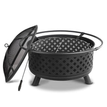 Load image into Gallery viewer, Grillz 30 Inch Portable Outdoor Fire Pit and BBQ - Black - River To Ocean Adventures