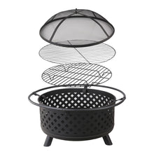 Load image into Gallery viewer, Grillz 30 Inch Portable Outdoor Fire Pit and BBQ - Black - River To Ocean Adventures