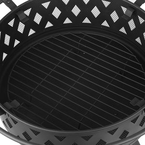 Grillz 32 Inch Portable Outdoor Fire Pit and BBQ - Black - River To Ocean Adventures