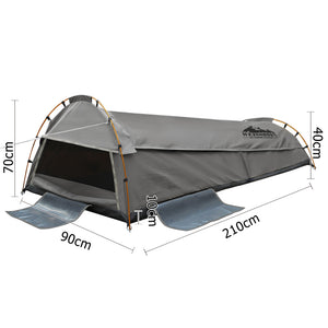 Weisshorn King Single Swag Camping Swag Canvas Tent - Grey - River To Ocean Adventures