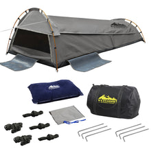 Load image into Gallery viewer, Weisshorn King Single Swag Camping Swag Canvas Tent - Grey - River To Ocean Adventures