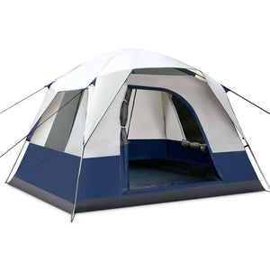 Weisshorn 4 Person Canvas Camping Tent - Navy & Grey - River To Ocean Adventures