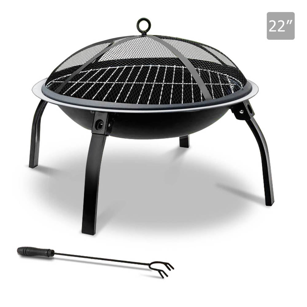 Grillz 22 Inch Portable Foldable Outdoor Fire Pit Fireplace - River To Ocean Adventures