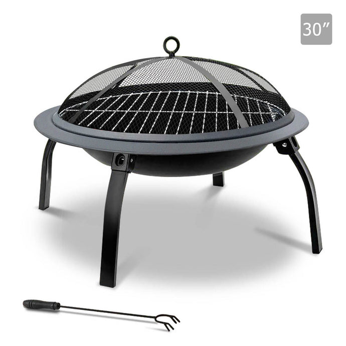 Grillz 30 Inch Portable Foldable Outdoor Fire Pit Fireplace - River To Ocean Adventures